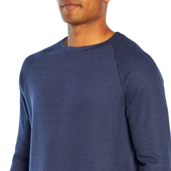 Banana Republic Men’s Waffle Crew Sweatshirt Mid-weight Navy Size XL - Picture 4 of 4